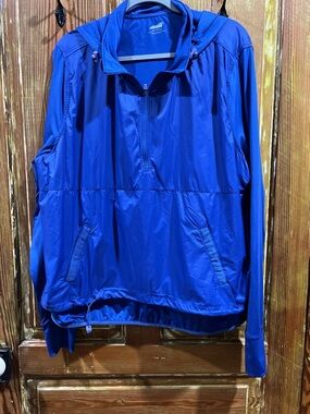 NWT Avia Royal Blue Hooded Pullover Windbreaker